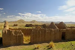 Andes Prints: South America, Peru, the Andes. Abandoned dwelling in the Andes