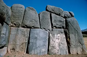 Images Dated 13th December 2005: South America - Peru - Cusco (aka Cuzco) - Sacsayhuaman, Inca stone walled fortress