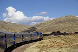 Cusco Prints: South America, Peru, Cusco. Peru Rails Andean Explorer first class train journey
