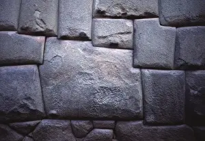 Inca Prints: South America, Peru, Cuzco. The cubist geometry of this multi-sided Inca Carved Stone both catches