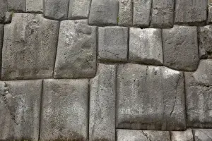 Images Dated 20th March 2009: South America, Peru, Cuzco. Details of an Inca stone wall at Fort Sacsayhuaman ruins
