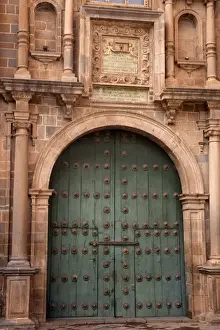 Images Dated 20th March 2009: South America, Peru, Cuzco. The door of Iglesia de la CompaAnAia de Jesus- the Jesuit