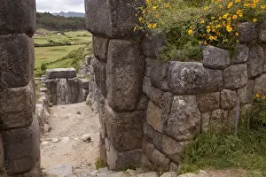 Inca Prints: South America, Peru, Cuzco. Fort Sacsayhuaman ruins