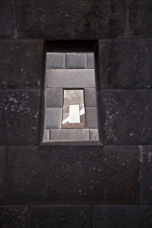 South America, Peru, Cuzco. In the Inca Temple of the Sun, windows align with extreme precision