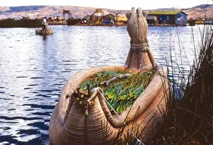 South America, Peru: floatiing islands of the Uros in Lake Titicaca
