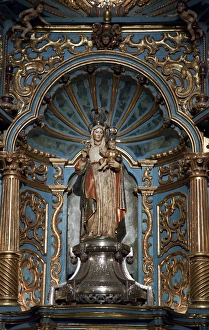 Lima Prints: South America, Peru, Historic Centre of Lima. A statue of Mary holding the baby Jesus