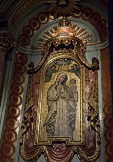 Images Dated 21st June 2009: South America, Peru, Historic Centre of Lima. Painting of Mary holding the baby Jesus