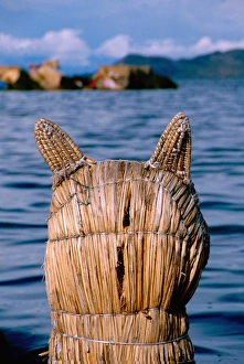 Altiplano Prints: South America, Peru, Lake Titicaca, Puno, Uros floating reed islands. Traditional
