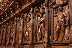 Images Dated 20th March 2009: South America, Peru, Lima, Lima Historic Centre. Close-up of intricately carved wooden