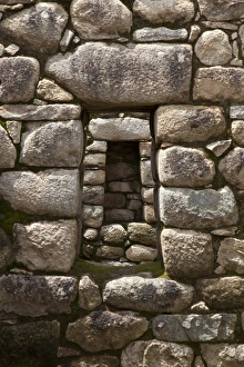 Images Dated 19th March 2009: South America, Peru, Machu Picchu. Niche and stone window align perfectly. (UNESCO