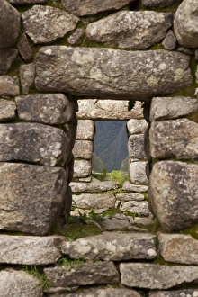 Images Dated 18th March 2009: South America, Peru, Machu Picchu. Aligned windows in stone house ruins. (UNESCO