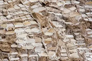 South America - Peru. Salt ponds near Maras where the salt water evaporates and salt