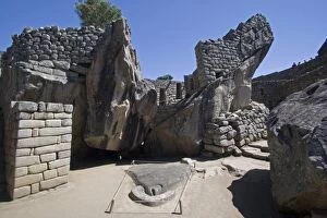 South America - Peru. Temple of the Condor in the lost Inca city of Machu Picchu