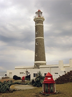 Faro Prints: South America, Uruguay, Punta Jose Ignacio, lighthouse, faro stands guard as a beacon
