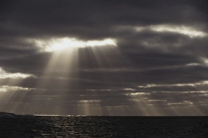 South Australia Prints: South Australia, View of sea with sunbeam