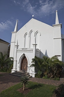 Cape Town Prints: South Cape Town. White church, Simons Town, Western Cape, South Africa