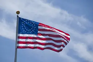 Images Dated 18th April 2011: South Carolina, Charleston, Fort Sumter National Monument. Cavalry Guidon flag