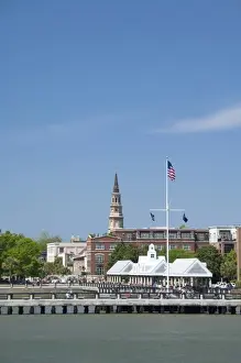 Sea Port Prints: South Carolina, Charleston. Historic waterfront port area along the Cooper River