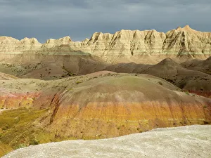 Images Dated 22nd November 2022: South Dakota, Badlands National Park. Badlands rock formations