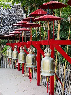 Buildings Prints: South East Asia; Thailand; Chiang Mai; Bells of Wat Prasingh is most visited place in