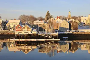 Portsmouth Prints: The South End of Portsmouth, New Hampshire as seen from Pierce Island in winter