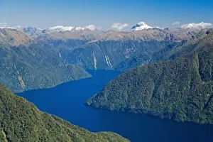 Beautiful Prints: South Fiord, Lake Te Anau, Fiordland National Park, South Island, New Zealand - aerial
