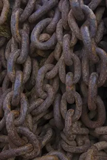 Chain Prints: South Georgia. Grytviken. Giant rusted chains using to pull whales ashore