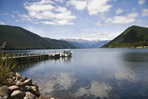 South Island, New Zealand. A beautiful glacial lake in the north of the South Island