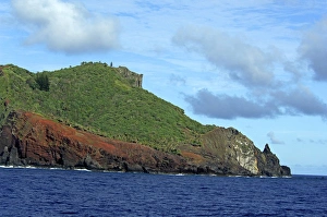 Handmade Prints: South Pacific, British Overseas Teritory, Pitcairn Island. Rocky coastline