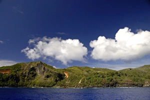 South Pacific, British Overseas Teritory, Pitcairn Island. Coastal island views