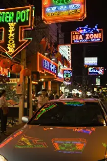 Gulf Prints: South Pattaya Road, the strip, one of Thailands infamous red light