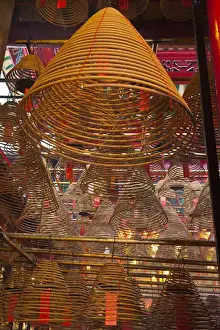 Images Dated 21st January 2010: Southeast Asia; China; Hong Kong; Spiral Incense sticks at Man Mo Temple or Man Mo Miu