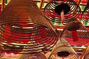 Images Dated 21st January 2010: Southeast Asia; China; Hong Kong; Spiral Incense sticks at Man Mo Temple or Man Mo Miu