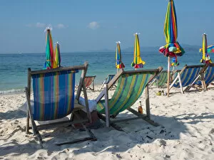Thailand Collection: Southeast Asia; Thailand; Puhket; Phi Phi Islands; Chairs on the White Sand Beach