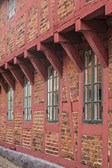 16th Century Prints: Southern Sweden, Ystad, traditional half-timbered building, Per Helsas Gard, 16th century
