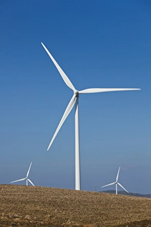Images Dated 31st October 2011: Spain, Andalucia Region, Cadiz Province, Vejer de la Frontera area, modern windmills