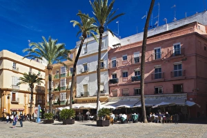 Spain, Andalucia Region, Cadiz Province, Cadiz, buildings on the Plaza de la Catedral