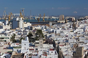 Images Dated 29th October 2011: Spain, Andalucia Region, Cadiz Province, Cadiz, elevated city view from the Torre