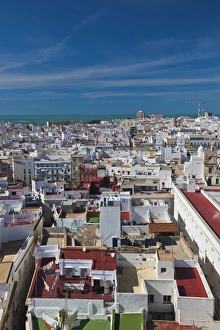 Spain, Andalucia Region, Cadiz Province, Cadiz, elevated city view from the Torre