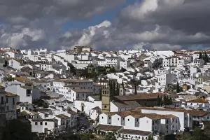 Ronda Prints: Spain, Andalusia, Ronda. Known for a striking bridge that crosses a ravine and divides