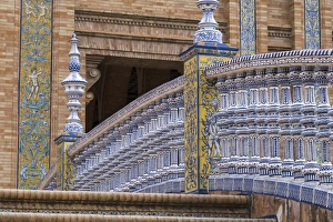 Spain, Andalusia, Seville. Plaza de Espana, built for the Ibero-American exposition in 1929