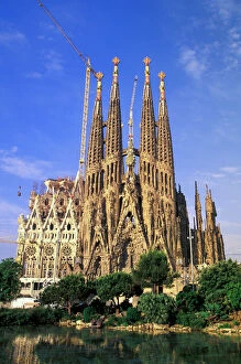 Trending: Spain, Barcelona. Sagrada Familia Cathedral, designed by Antoni Gaudi