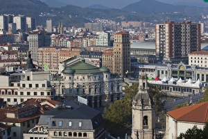 Images Dated 18th October 2011: Spain, Basque Country Region, Vizcaya Province, Bilbao, elevated view of central