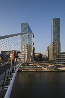 Spain, Basque Country Region, Vizcaya Province, Bilbao, The Zubizuri Bridge, architect