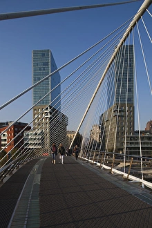 Spain, Basque Country Region, Vizcaya Province, Bilbao, The Zubizuri Bridge, architect