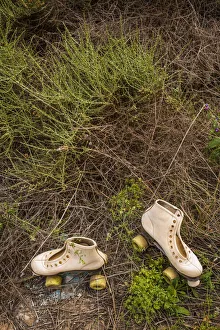 Images Dated 11th November 2019: Spain, Canary Islands, Fuerteventura Island, Pajara, abandoned roller skates