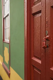 Prints of Spain, Canary Islands, La Palma Island, San Andres, ornate door knocker Images Dated 2019 November: Spain, Canary Islands, La Palma Island, San Andres, ornate door knocker