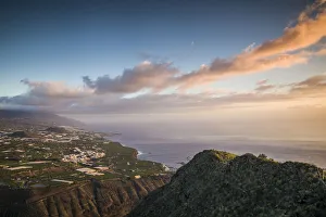 Prints of Spain, Canary Islands, La Palma Island, La Laguna, elevated city view from Mirador El Time Images Dated 2019 November: Spain, Canary Islands, La Palma Island, La Laguna, elevated city view from Mirador El