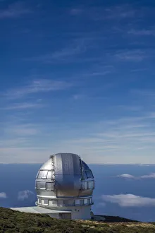 Prints of Spain, Canary Islands, La Palma Island, Parque Nacional Caldera de Taburiente national park, Roque de los Muchachos Observatory, Gran Telescopio Canario, GTC, one of the worlds largest telescopes Images Dated 2019 November: Spain, Canary Islands, La Palma Island, Parque Nacional Caldera de Taburiente national