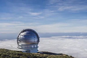Prints of Spain, Canary Islands, La Palma Island, Parque Nacional Caldera de Taburiente national park, Roque de los Muchachos Observatory, Gran Telescopio Canario, GTC, one of the worlds largest telescopes Images Dated 2019 November: Spain, Canary Islands, La Palma Island, Parque Nacional Caldera de Taburiente national